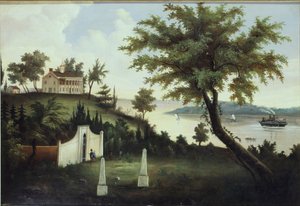 Mount Vernon, huis van George Washington, aan de Potomac River door American School